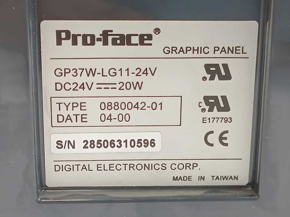 Pro-Face GP37W-LG11-24V Graphic Control Panel