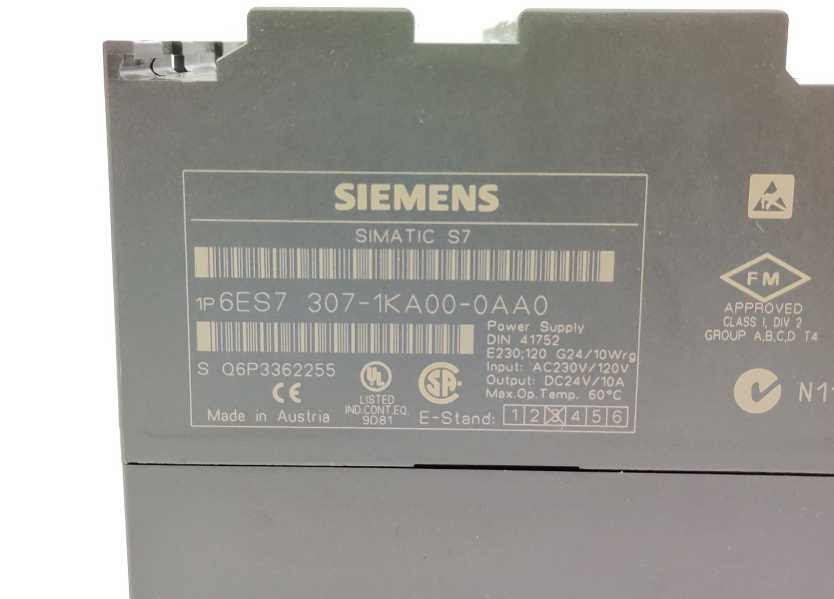 Siemens 6ES7307-1KA00-0AA0 SIMATIC S7, Power Supply