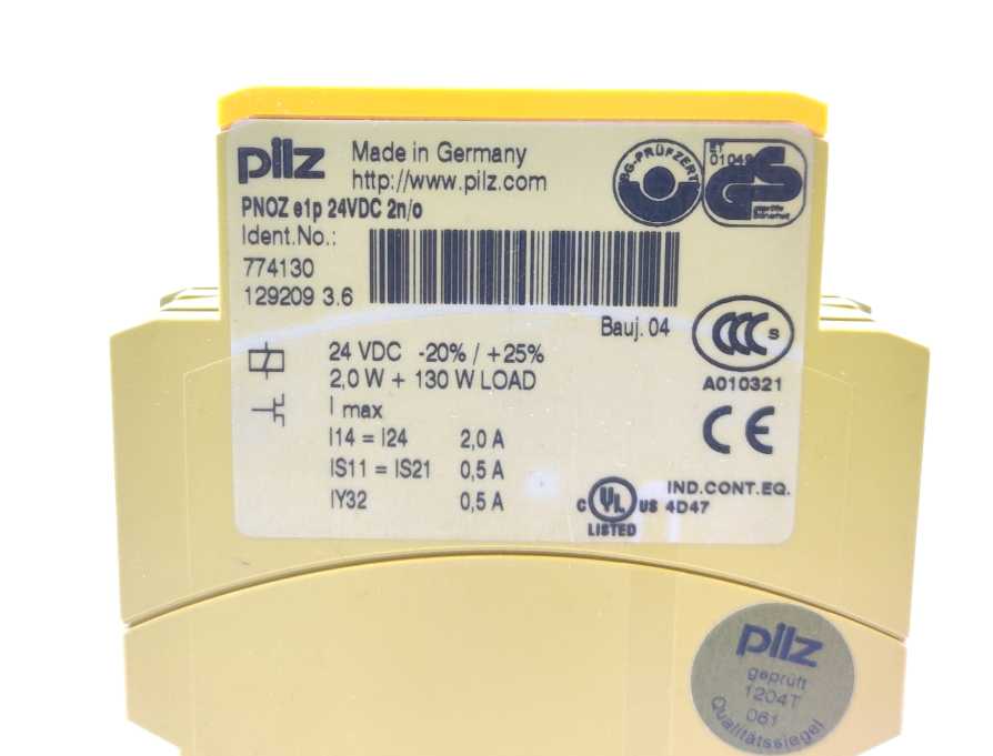 Pilz 774130 PNOZ e1p 24VDC 2n/o