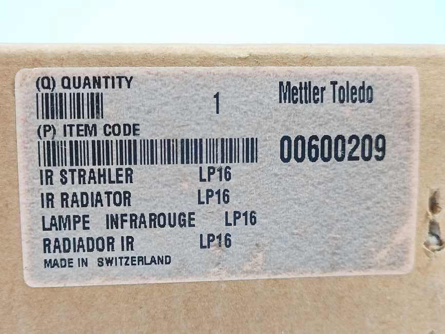 Mettler Toledo 600209 IR Radiator. Sparepart for Infrared Dryer LP16