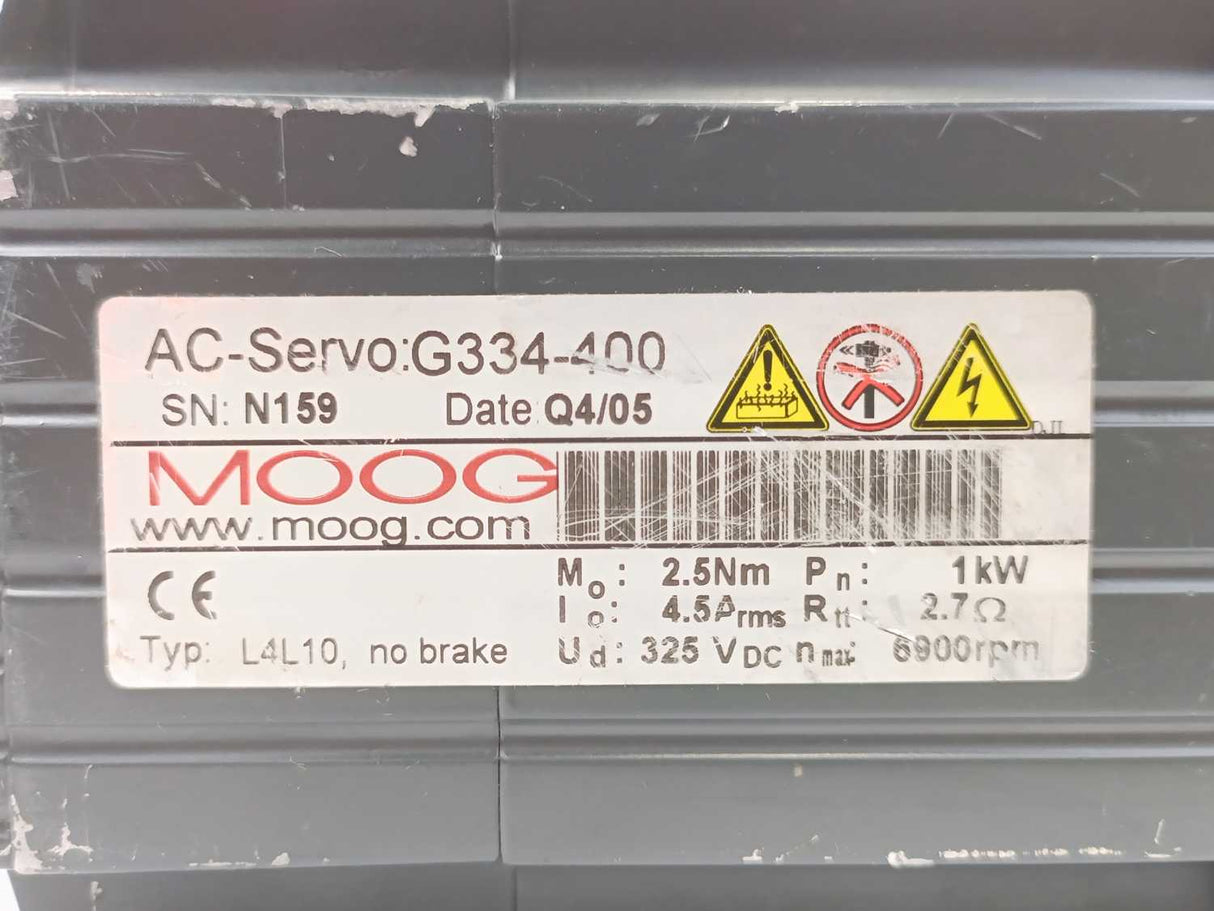 Moog G334-400 AC-Servo L4L10, no brake