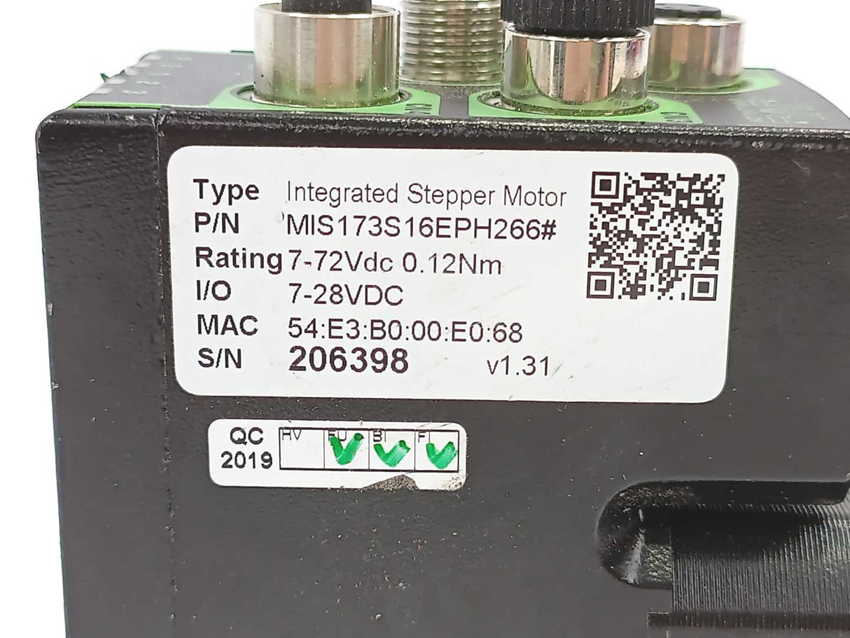 JVL MIS173S16EPH266 Integrated Stepper Motor 7-72Vdc 0,12Nm