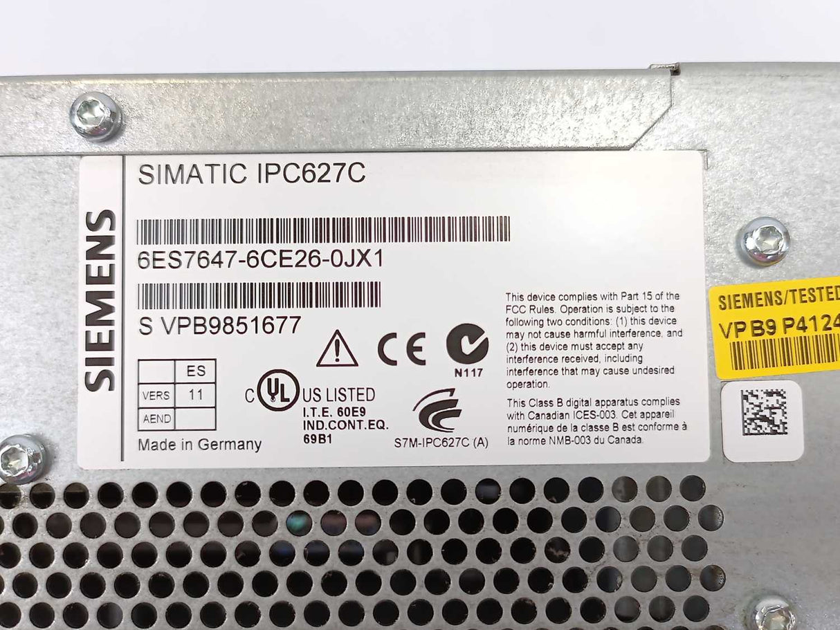 Siemens 6ES7647-6CE26-0JX1 A5E02625805-H2 SIMATIC BOX PC IPC627C