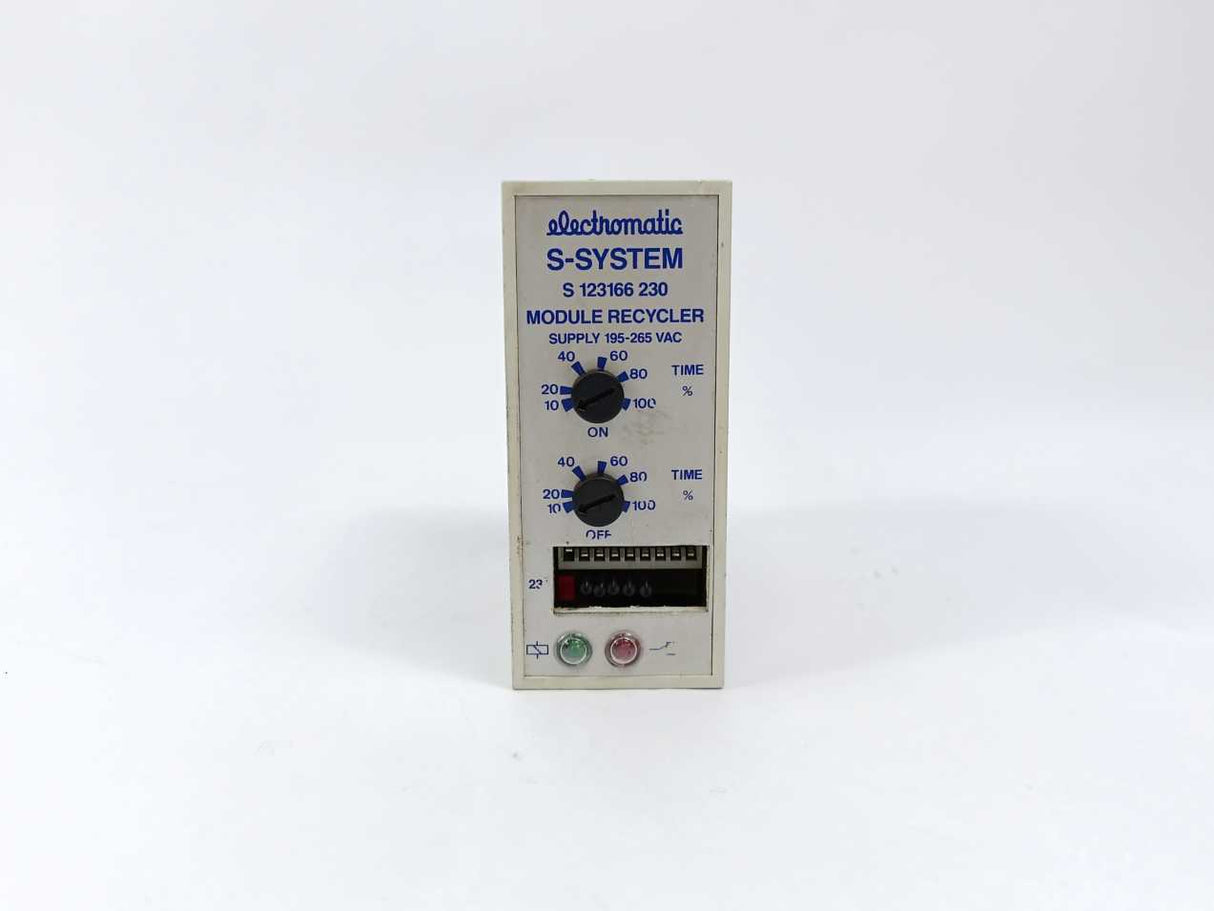 Electromatic S 123 166 230 Module Recycler. Supply 195-265 VAC 10-100sec