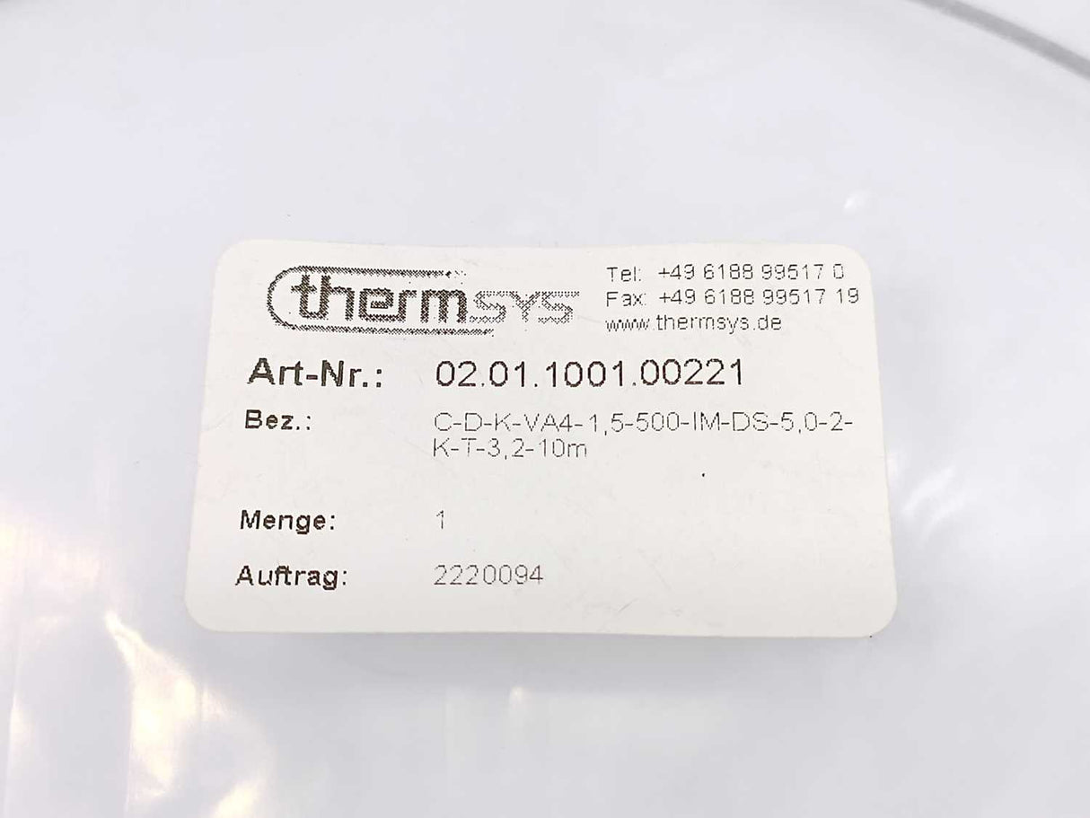 ThermSYS 02.01.1001.00221 C-D-K-VA4-1,5-500-IM-DS-5,0-2-K-T-3,2-10m