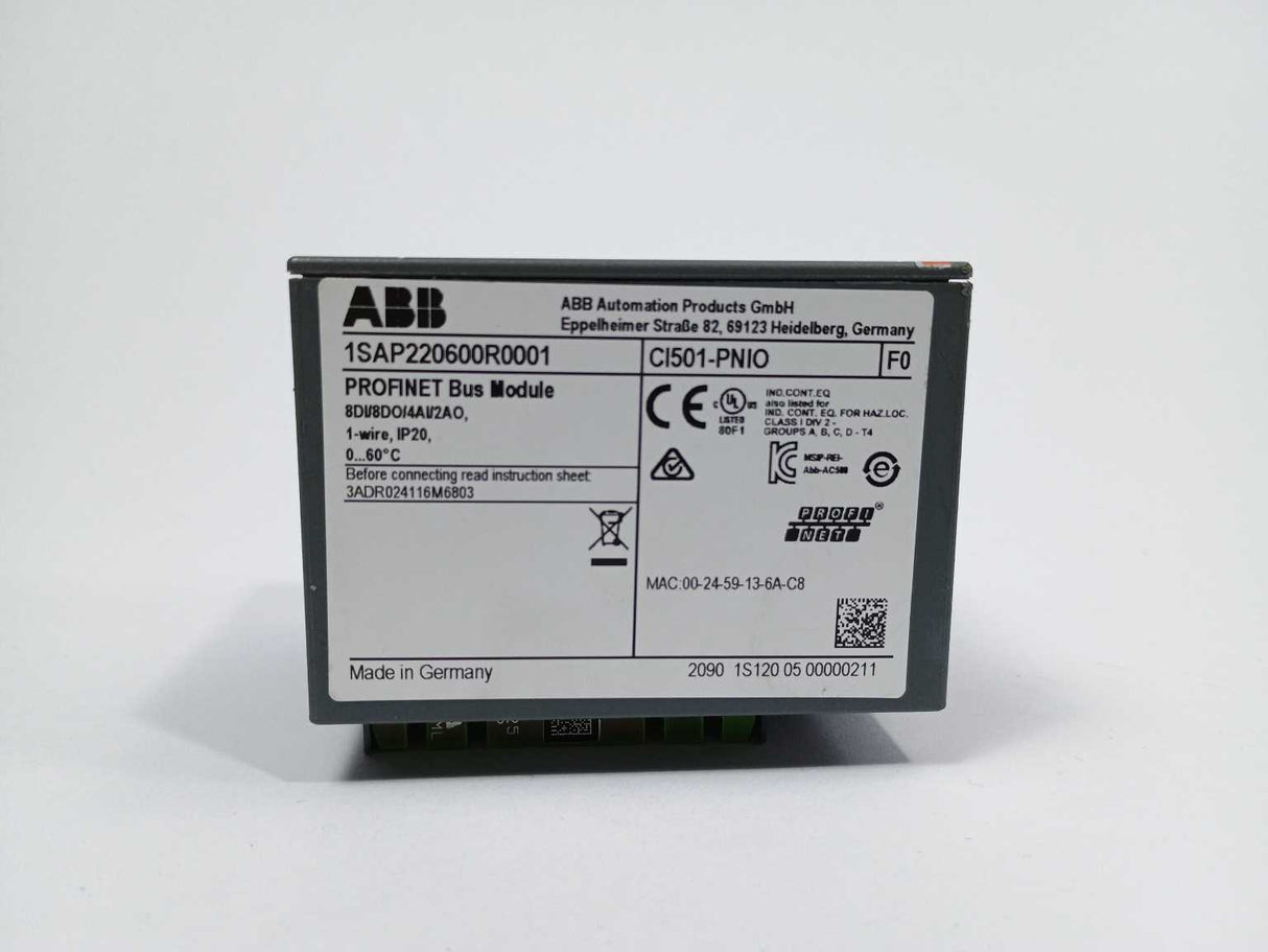 ABB 1SAP220600R0001 CI501-PNIO S500 Profinet Bus Module