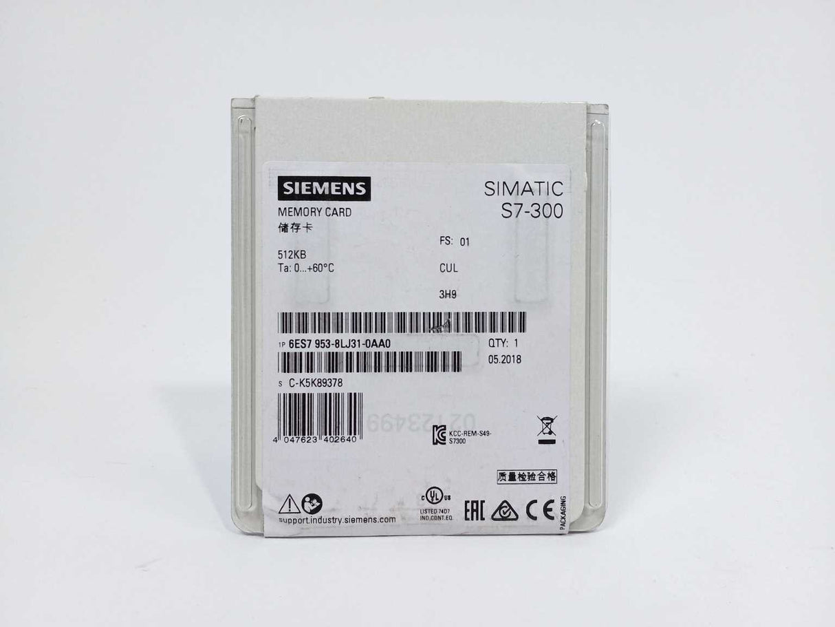 Siemens 6ES7953-8LJ31-0AA0 512KB Memory Card