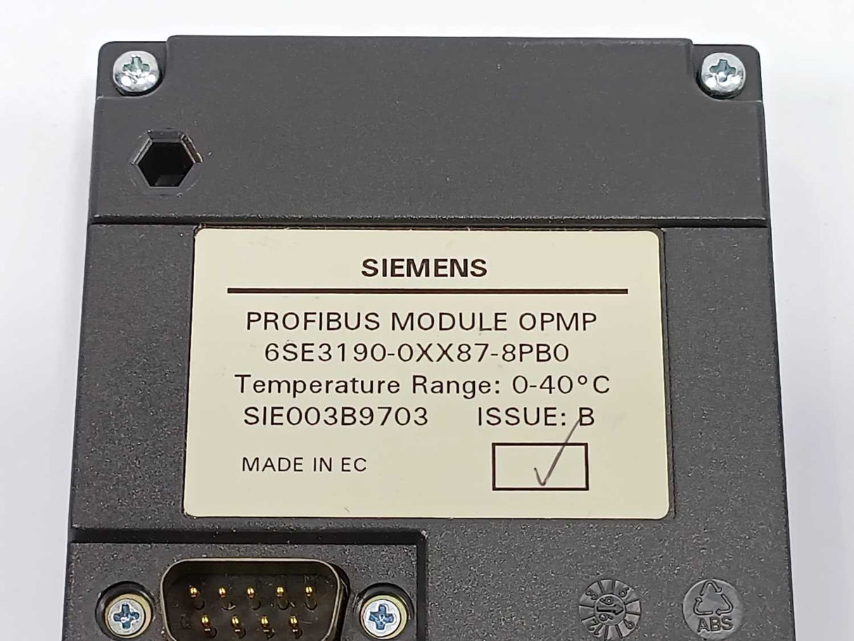 Siemens 6SE3190-0XX87-8PB0 Profi Bus Module