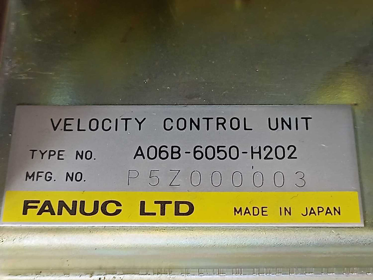 Fanuc A06B-6050-H202 Velocity Control Unit