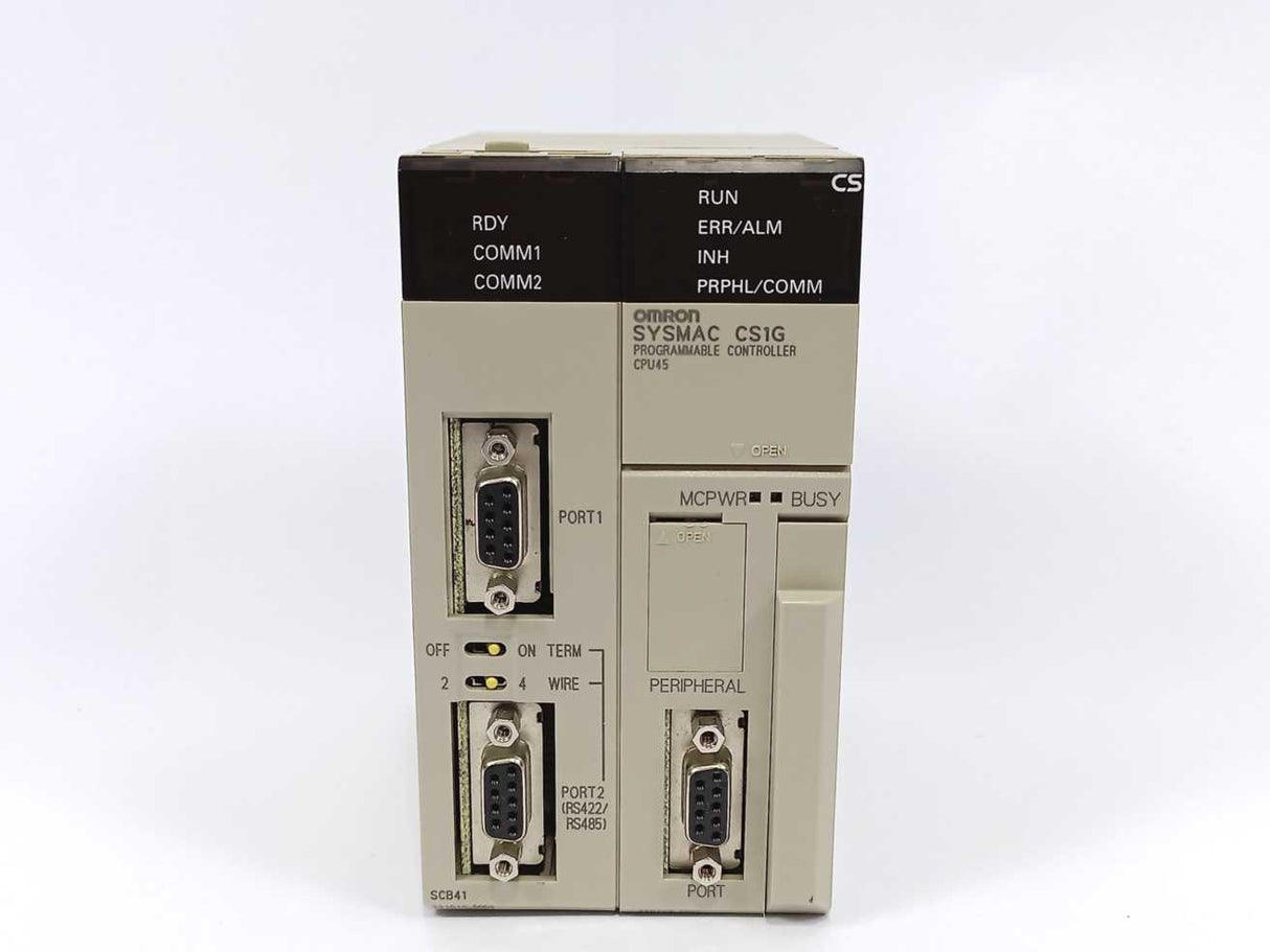 OMRON CS1G-CPU45-E CPU Unit w/ CS1W-SCB41 Cummunication Board