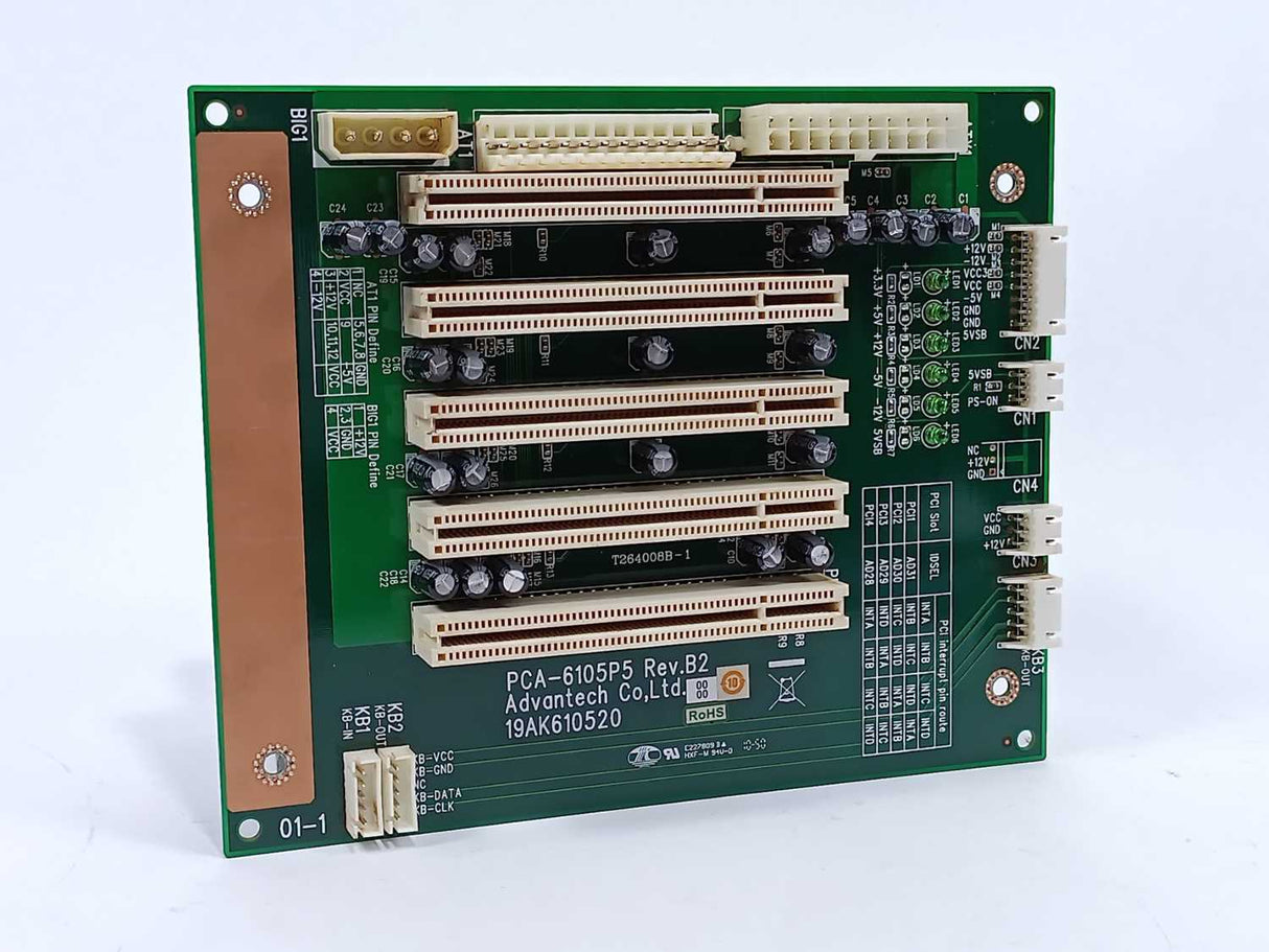 Advantech PCA-6105P5 19AK610520 969K610500E Backplane Board