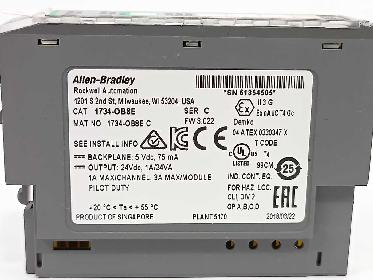 AB 1734-OB8E POINT I/O 8 Point Digital Output Module, ser. C, FW. 3.022