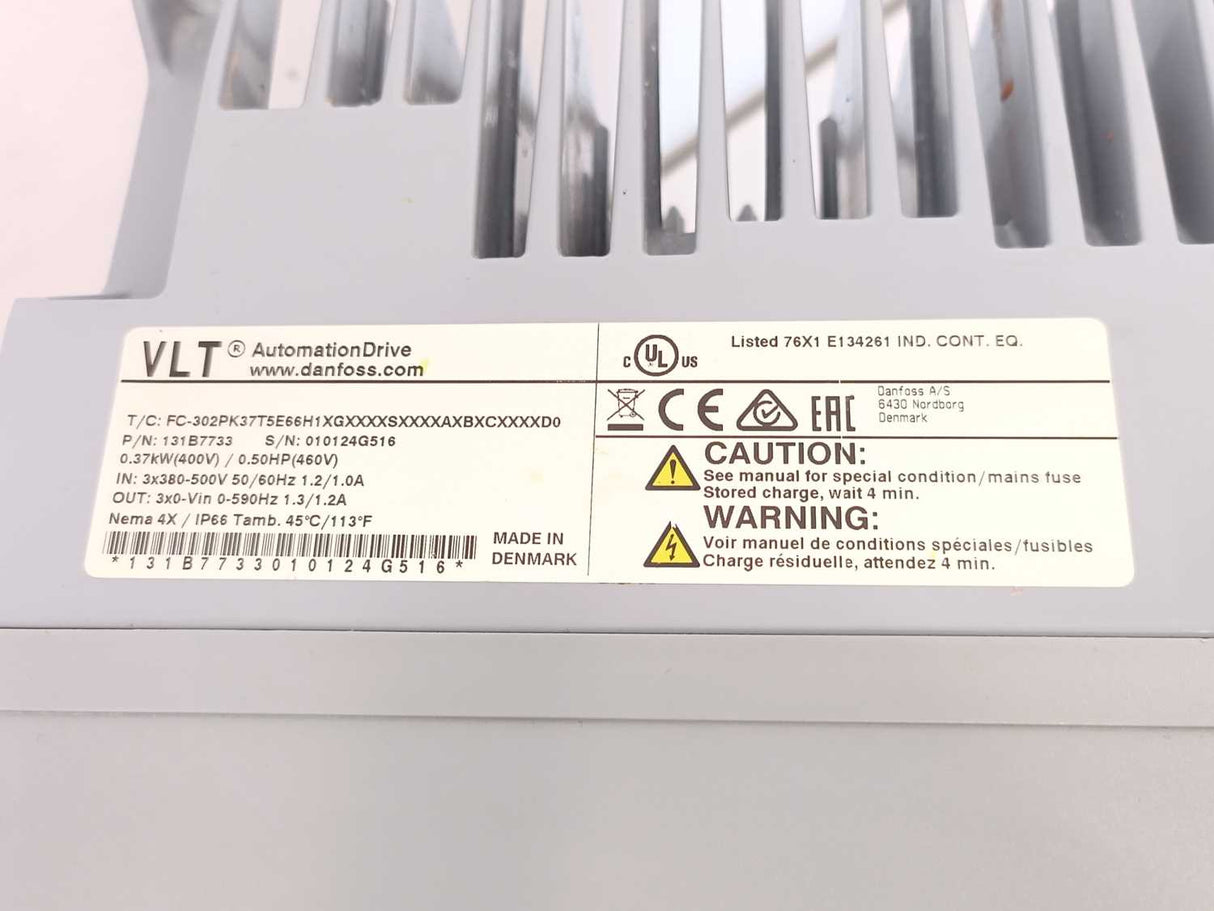 Danfoss 131B7733 FC-302PK37T5E66H1XG Frequency converter 0,37kW