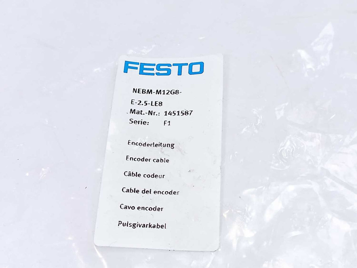 Festo 1451587 NEBM-M12G8-E-2.5-LE8 Encoder Cable