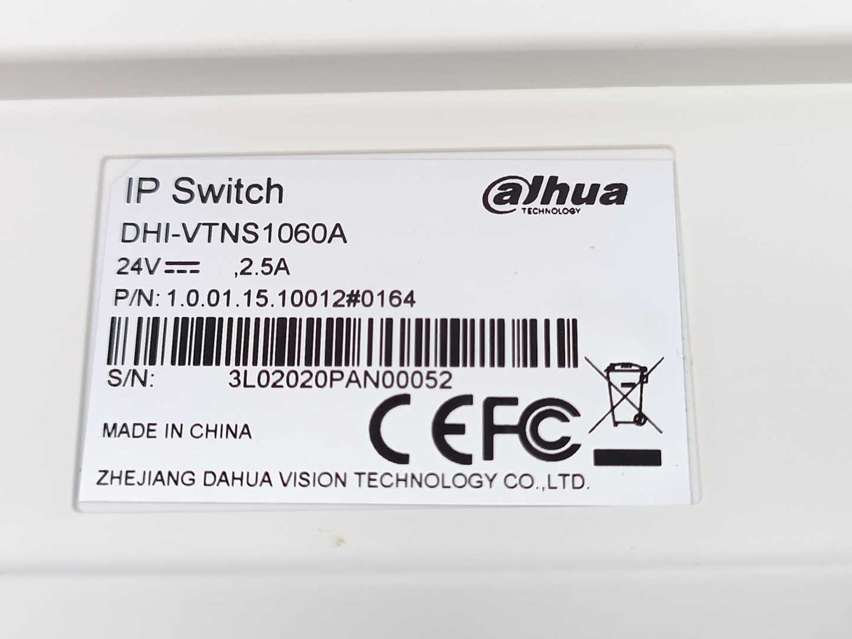 Dahua 1.0.01.15.10012 DH-VTNS1060A IP Switch w/ Power Supply and Cable