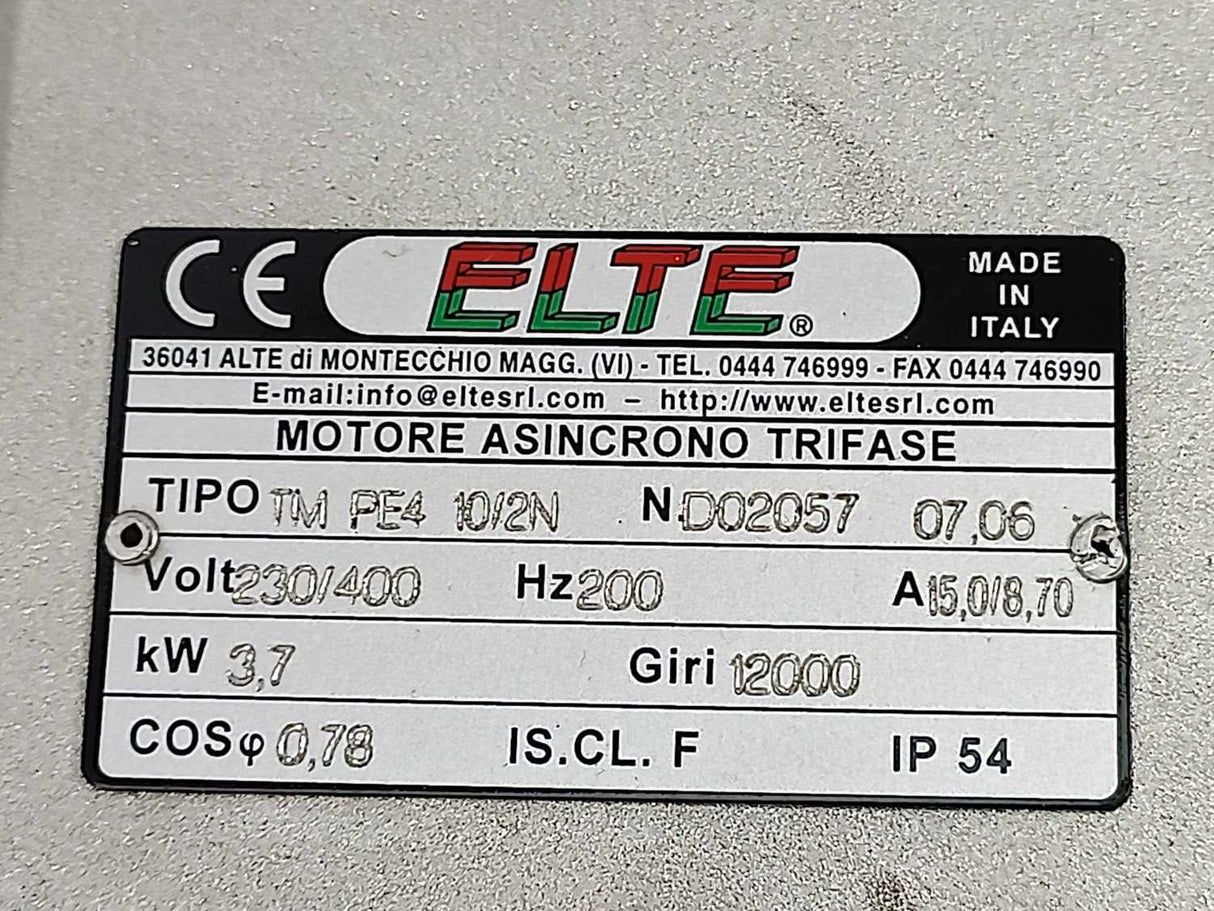 ELTE TMPE4 10/2N 3,7kW Asynchronous 3-Phase Motor 230/400V 200Hz