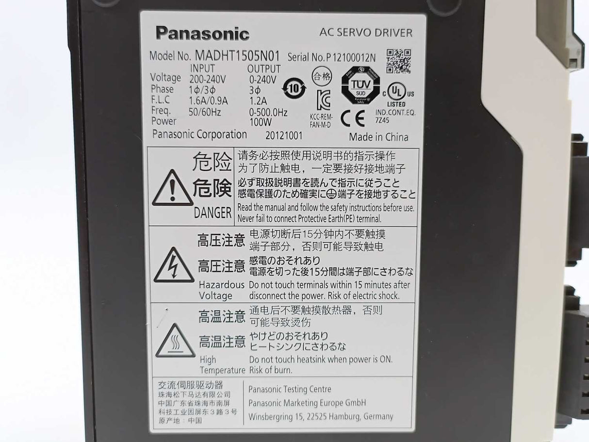 Panasonic  MADHT1505N01 AC Servo Driver