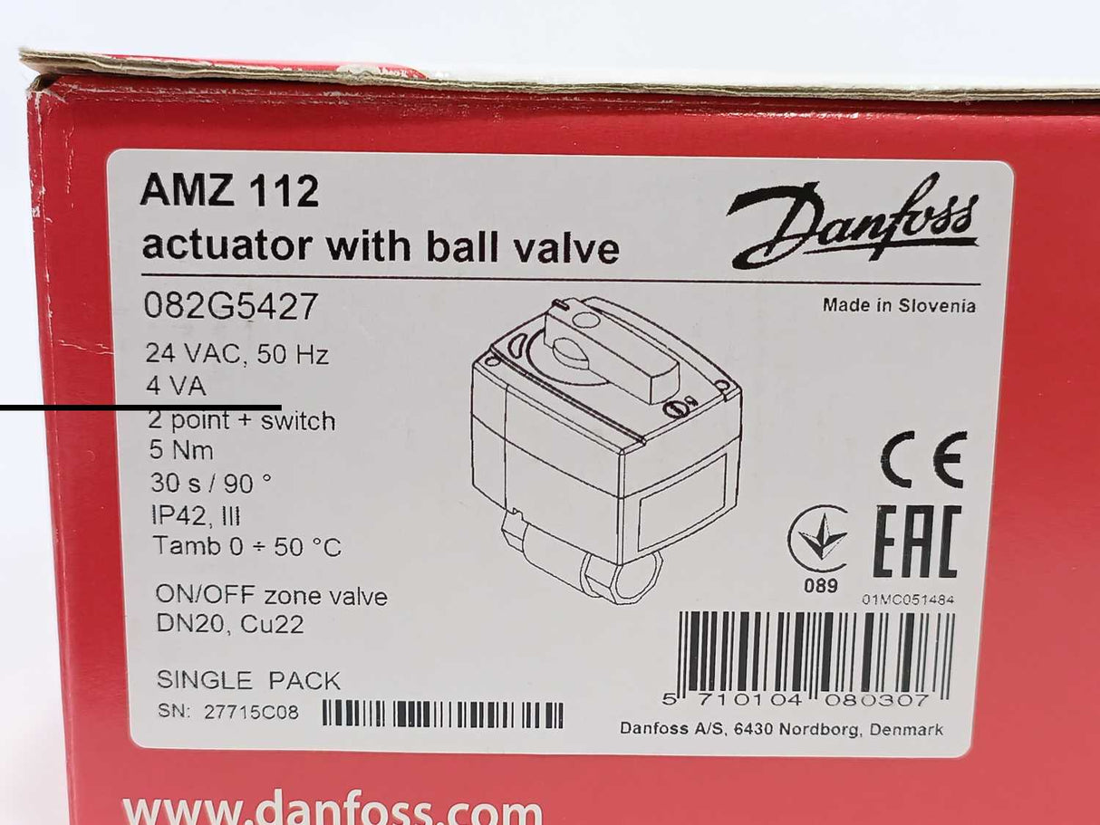 Danfoss 082G5427 AMZ 112 Actuator With Ball Valve