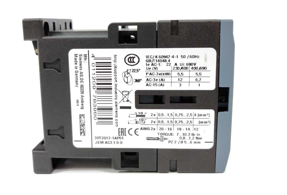 Siemens 3RT2017-1AP01 Power contactor E02