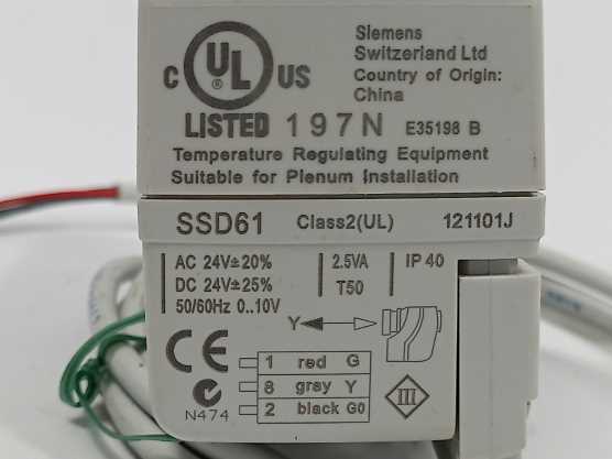 Siemens SSD61 Acvatix Electromotoric actuator 121101J