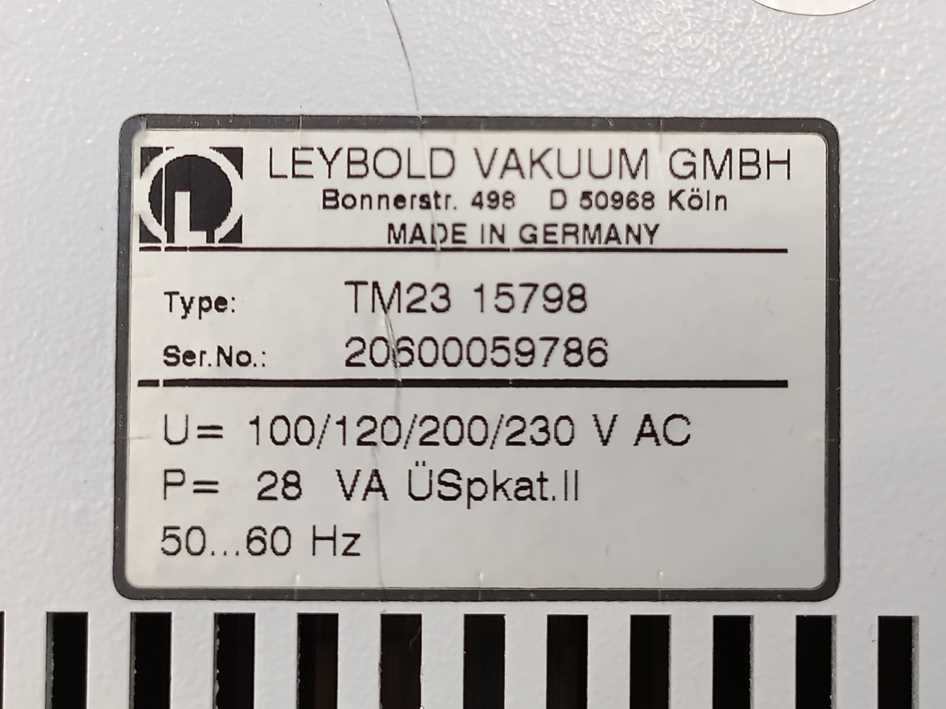Leybold Vakuum 15798 THERMOVAC TM23 Vacuum Measuring Device