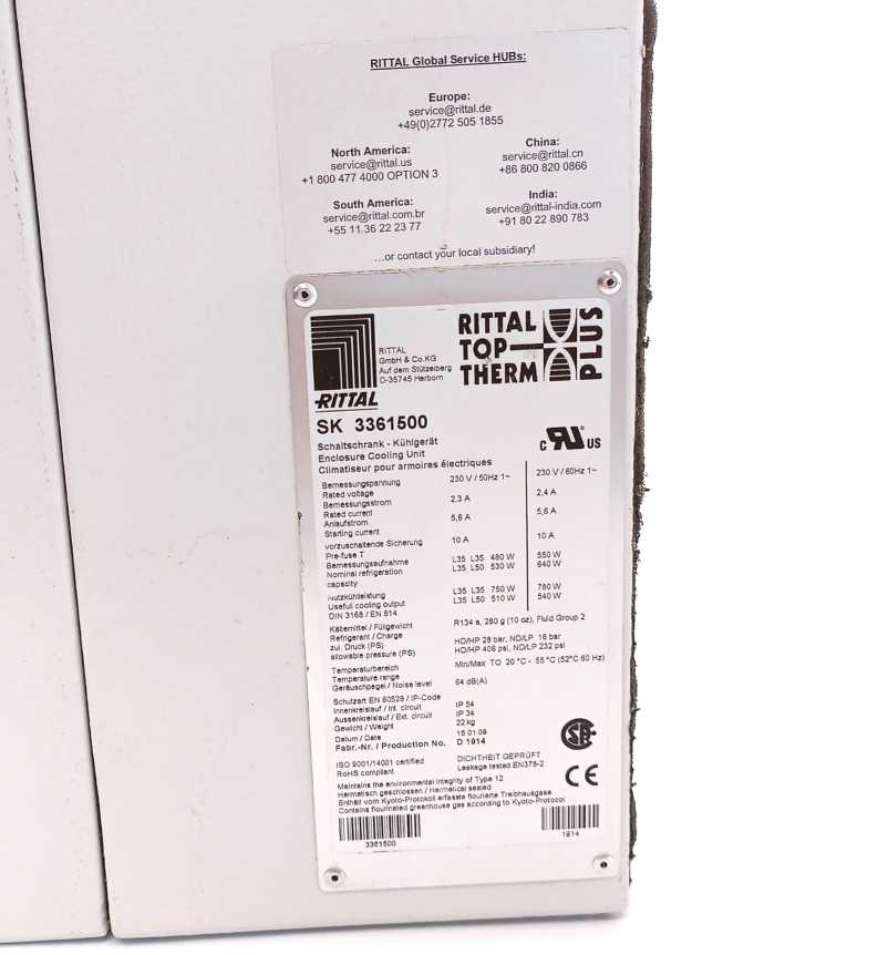 Rittal SK3361500 TopTherm wall-mounted cooling unit