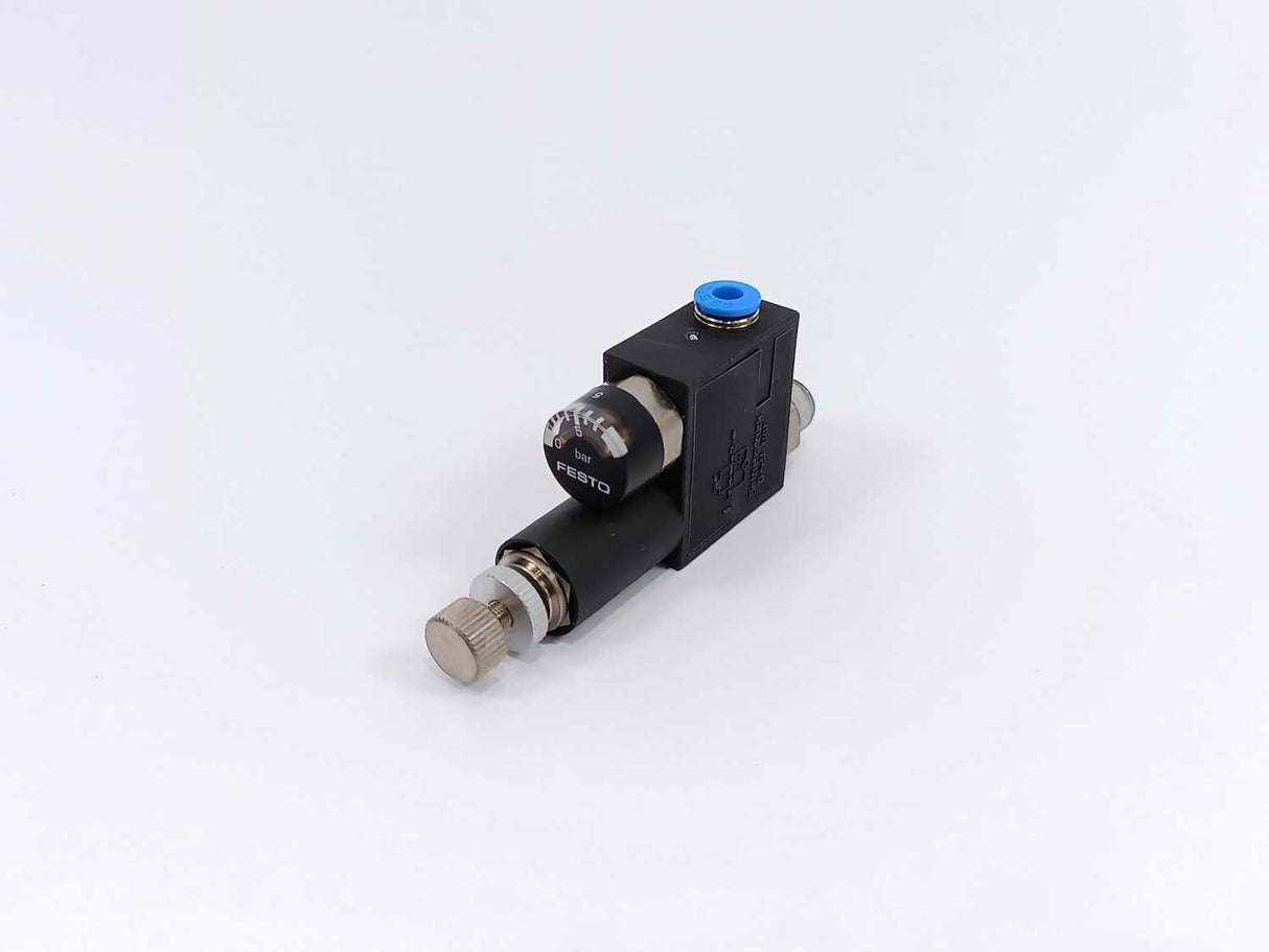 Festo 153489 LRMA-1/8-QS-4, Pressure Regulator With Pressure Gauge