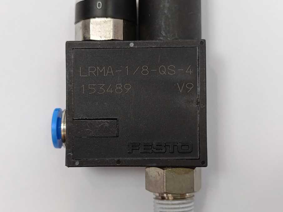 Festo 153489 LRMA-1/8-QS-4, Pressure Regulator With Pressure Gauge