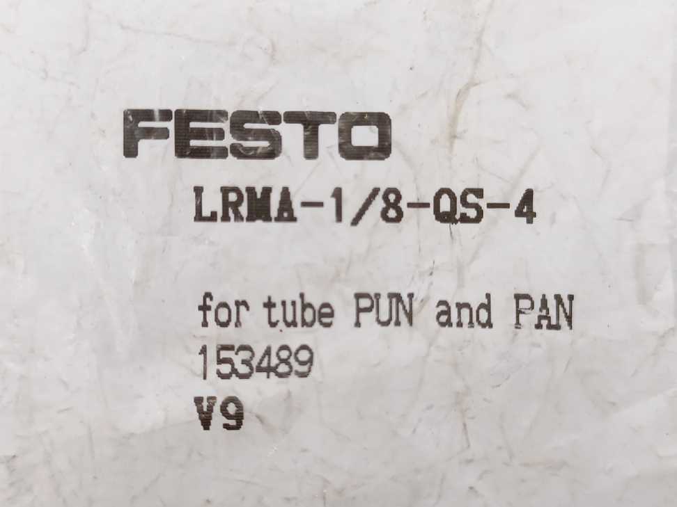 Festo 153489 LRMA-1/8-QS-4, Pressure Regulator With Pressure Gauge
