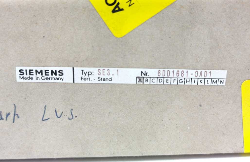 Siemens 6DD1681-0AD1 SE3.1, Interface Module