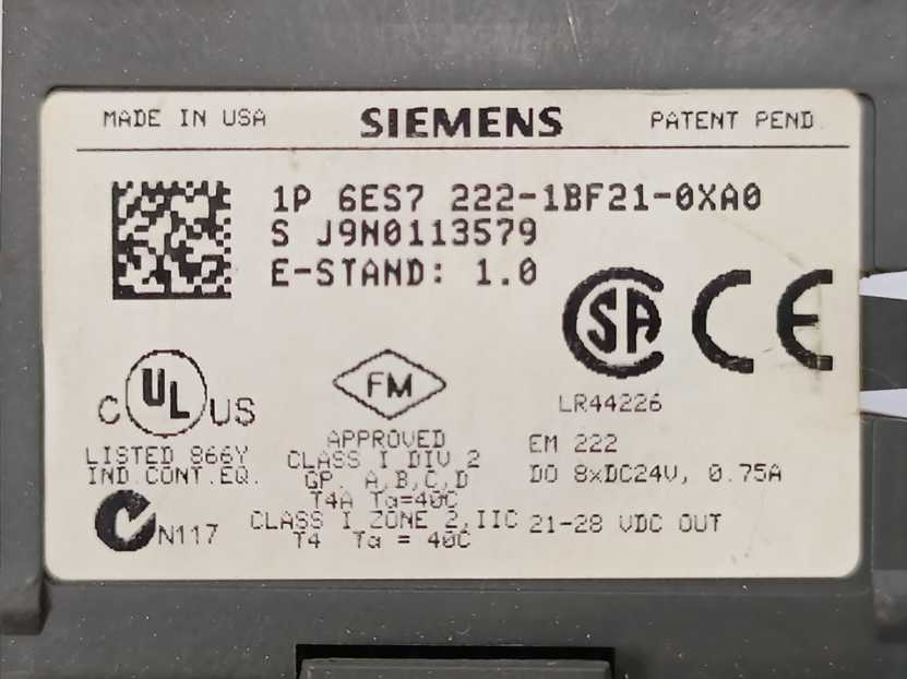 Siemens 6ES7222-1BF21-0XA0 SIMATIC S7-200, Digital Output EM 222