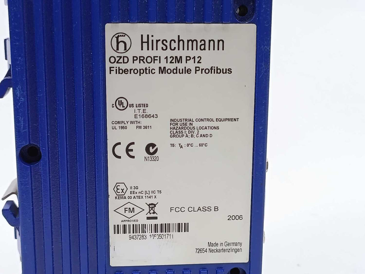 Hirschmann OZD PROFI 12M P12 Fiberoptic Module Profibus