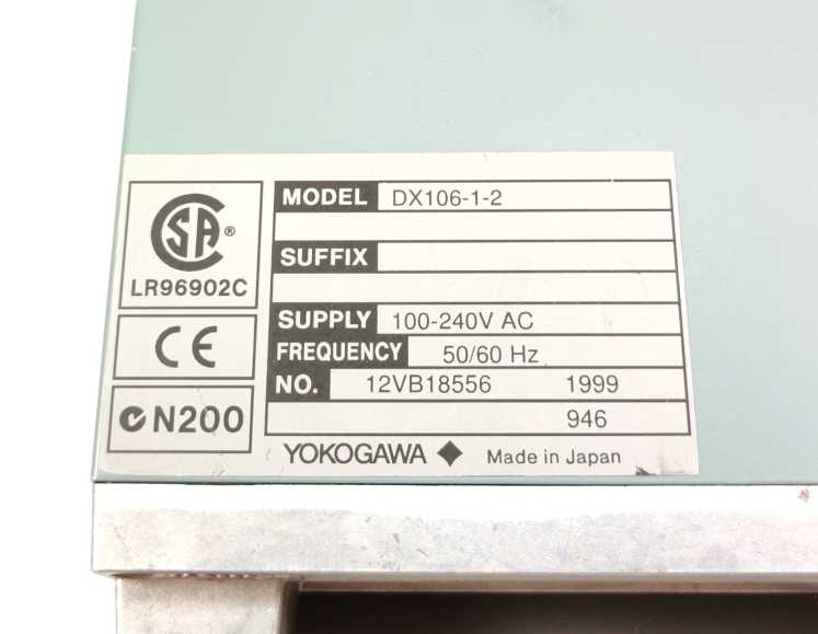 Yokogawa DX106-1-2 DAQSTATION DX100 Paperless Recorder