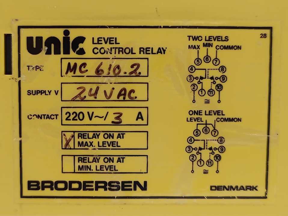 BRODERSEN MC610.2 UNIC Level Control Relay