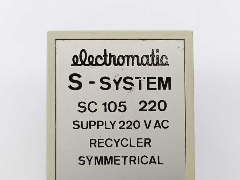 Electromatic SC 105 220 S-System Recycler Symmetrical. 3-60 sec.