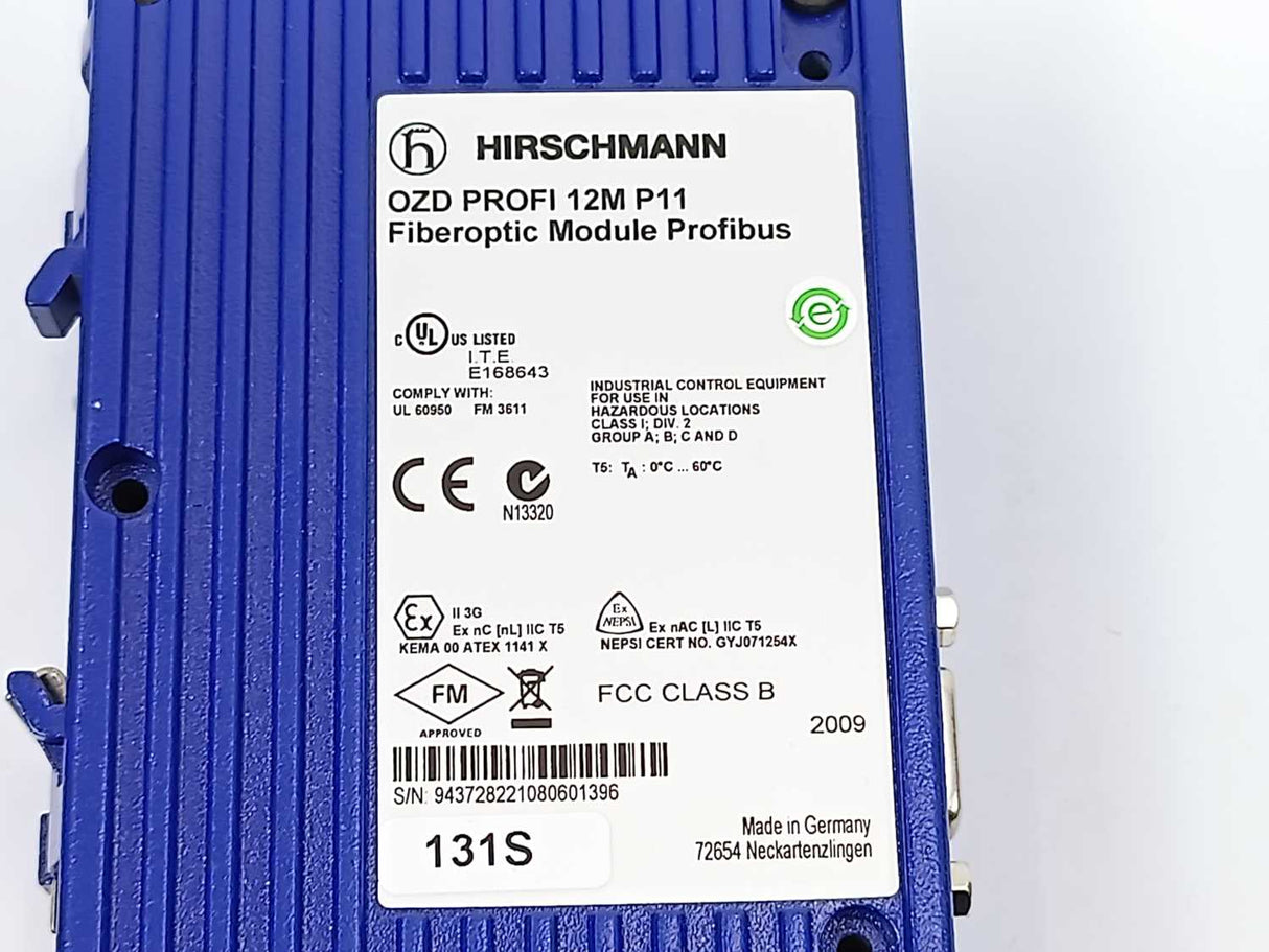 Hirschmann OZD PROFI 12M P11 Fiberoptic Module Profibus