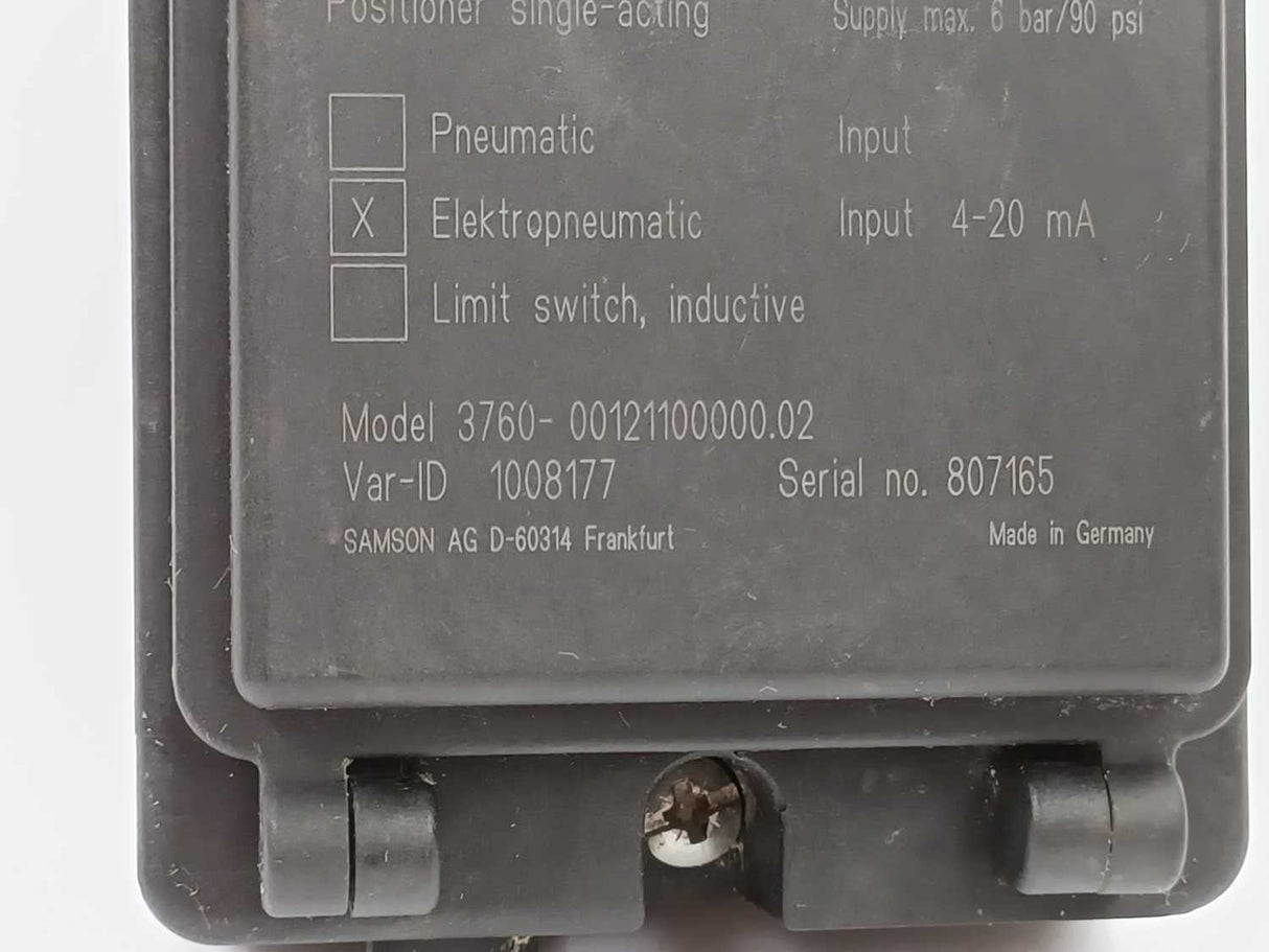 Samson 3760-00121100000.02 3760 Positioner Single-acting