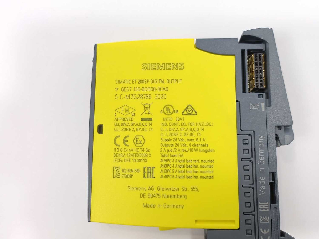 Siemens 6ES7136-6DB00-0CA0 SIMATIC ET, 200SP Digital Output with Base Unit