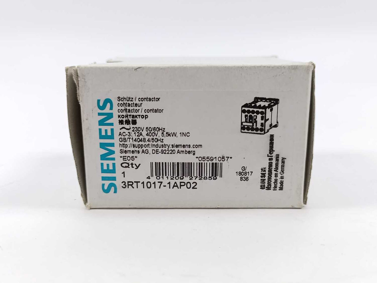 Siemens 3RT1017-1AP02 Power contactor 230V 50/60Hz
