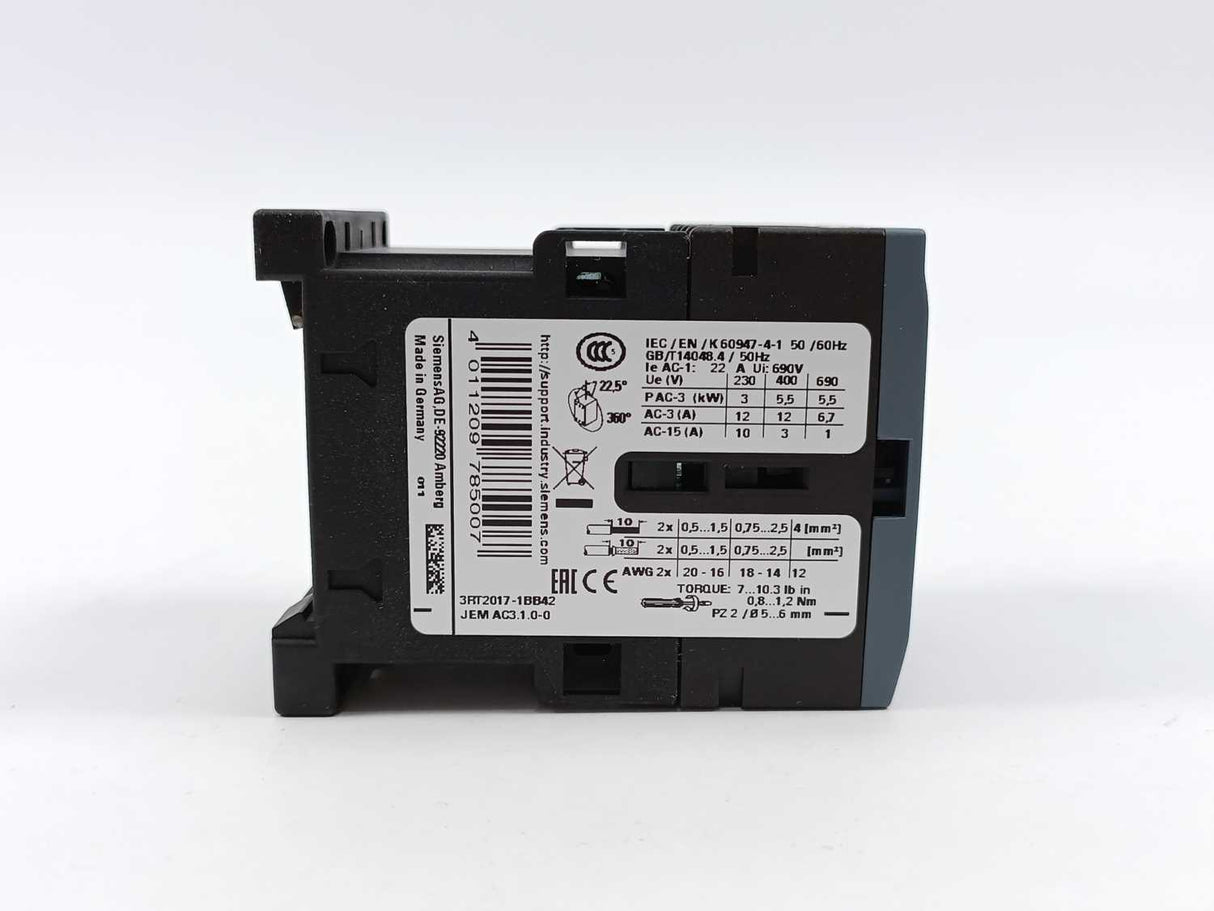 Siemens 3RT2017-1BB42 Power contactor