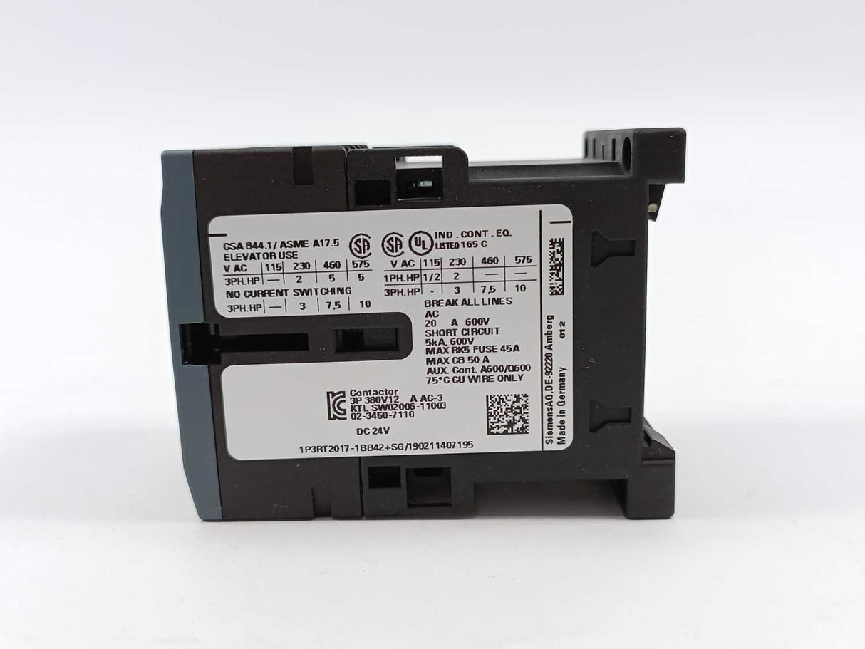 Siemens 3RT2017-1BB42 Power contactor
