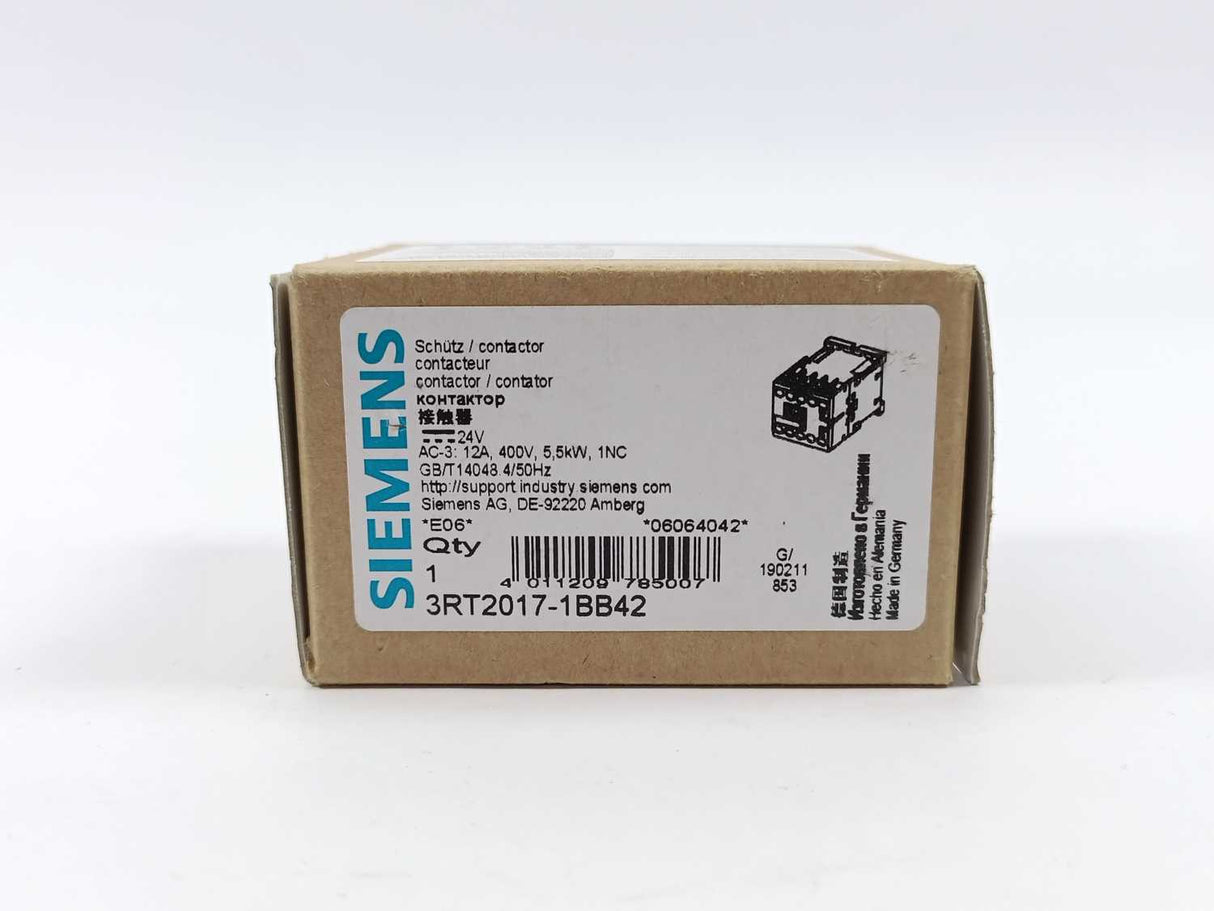 Siemens 3RT2017-1BB42 Power contactor