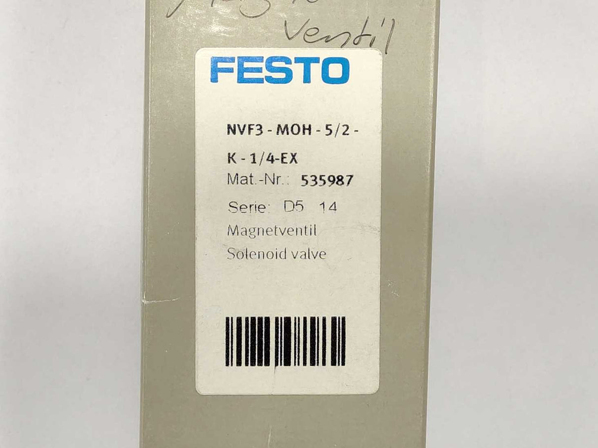 Festo 535987 NVF3-MOH-5/2-K-1/4-EX Solenoid valve