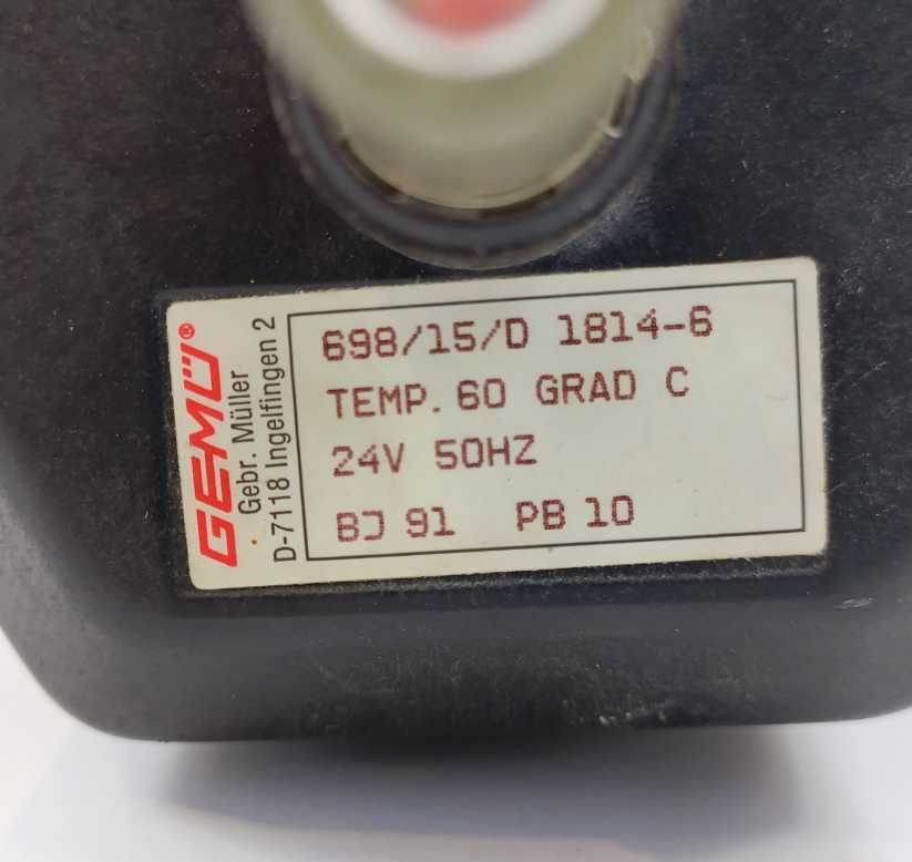 GEMÜ 698 15D 1814-6 Diaphram Valve 24V
