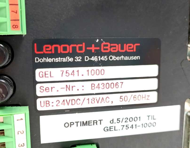 Leonord+Bauer GEL 7541.1000 Operator Panel