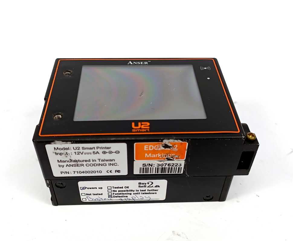 ANSER U2 Smart 7104002010 Thermal Inkjet Printer Defective + Remote controller