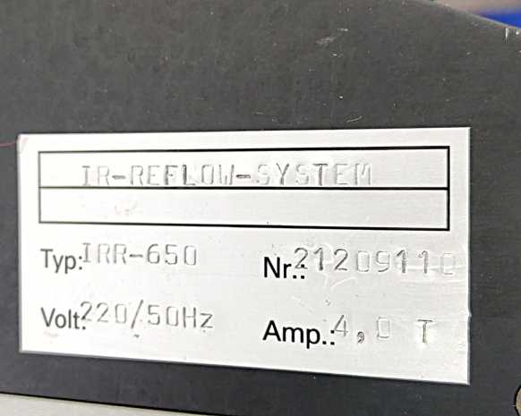 PLATON IRR-650 Infrared Reflow System