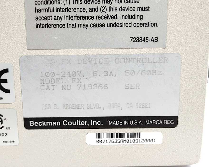 Beckman Coulter FX Device Controller 100-240V