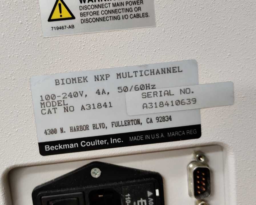 BioMek NXP Multichannel Automated Liquid Handler w/ P200/96 Pipette Head