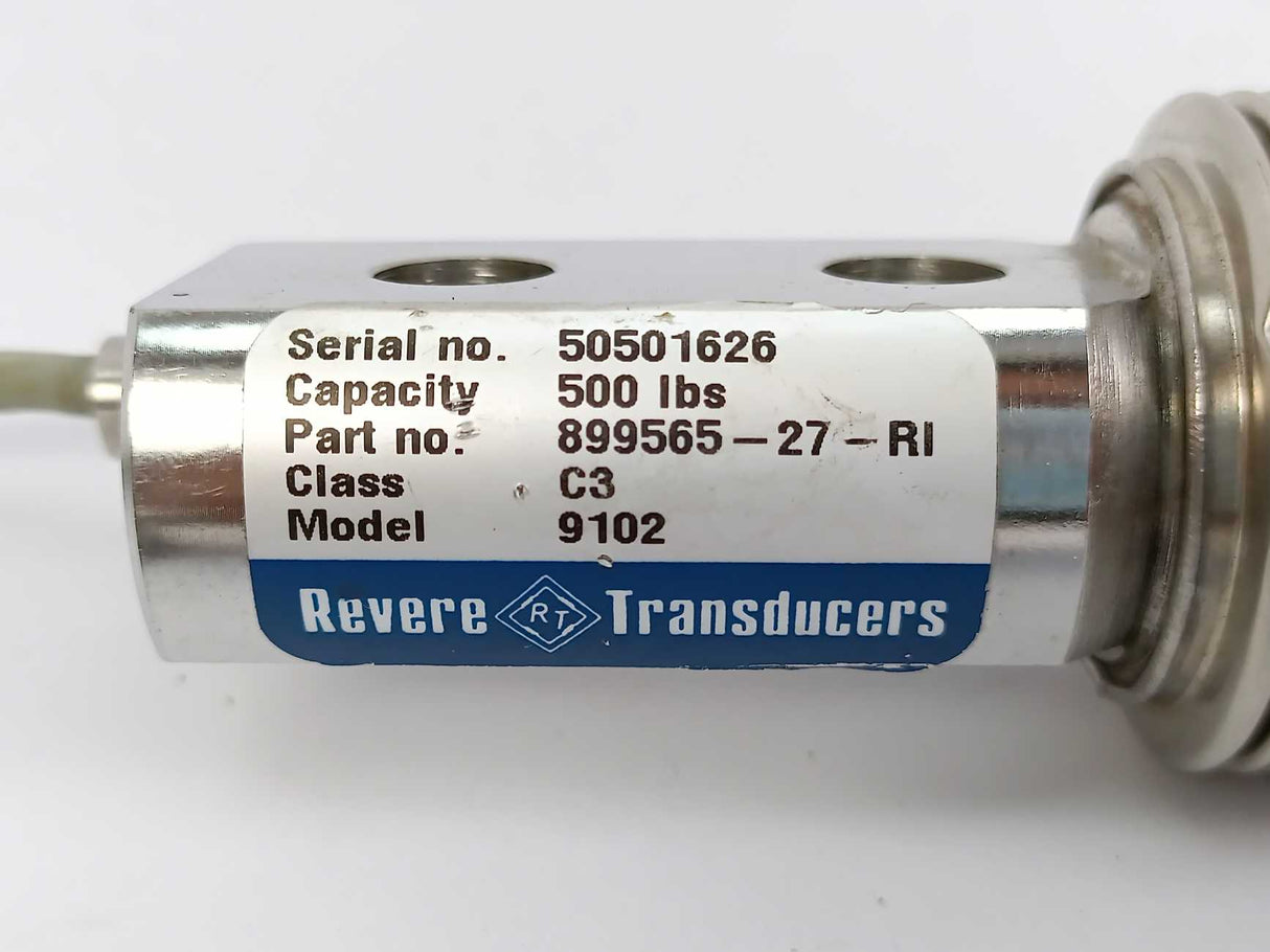 Revere Transducers 9102 Load Cell Single Ended Beam Stainless Steel 500lbs